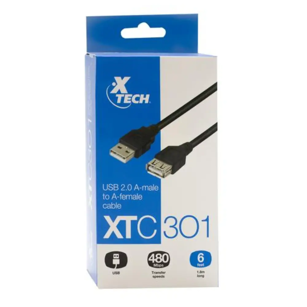 Cable Extension Xtech XTC301 USB 6 Pies_1.8 Mts