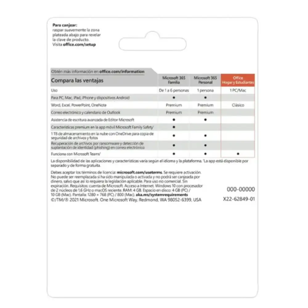 Licencia Microsoft Office Hogar & Estudiante 2019 ESD