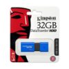 memoria usb kingston dt100 32gb azul