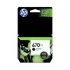 cartucho original hp 670xl cz117a negro