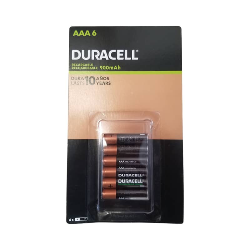 Paquete de Baterías Recargables Duracell, con 4 Baterías AAA.