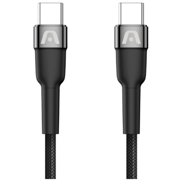 Cable Tipo C a Tipo C 65W Argom Tech 10pies_3Mts Trenzado Negro ARG-CB-0048BK
