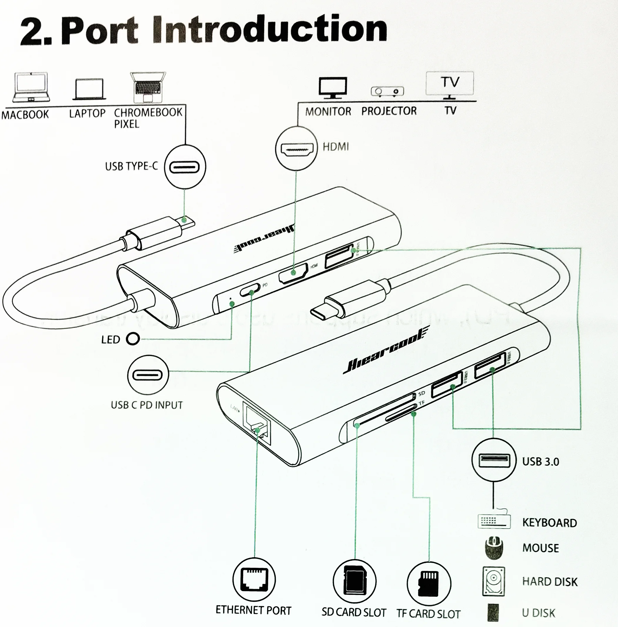Hub Multipuerto 8 en 1 USB-C Red Gigabit, HDMI, USB-C PD, 3xUSB 3.0, Lector Tarjetas, Macbook iPad (3)