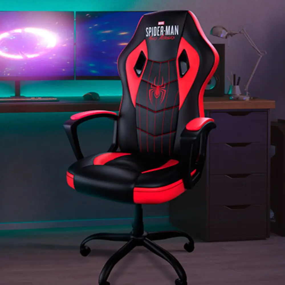 Silla para videojuegos con respaldo alto _ Edición Spider-Man Miles Morales (2)