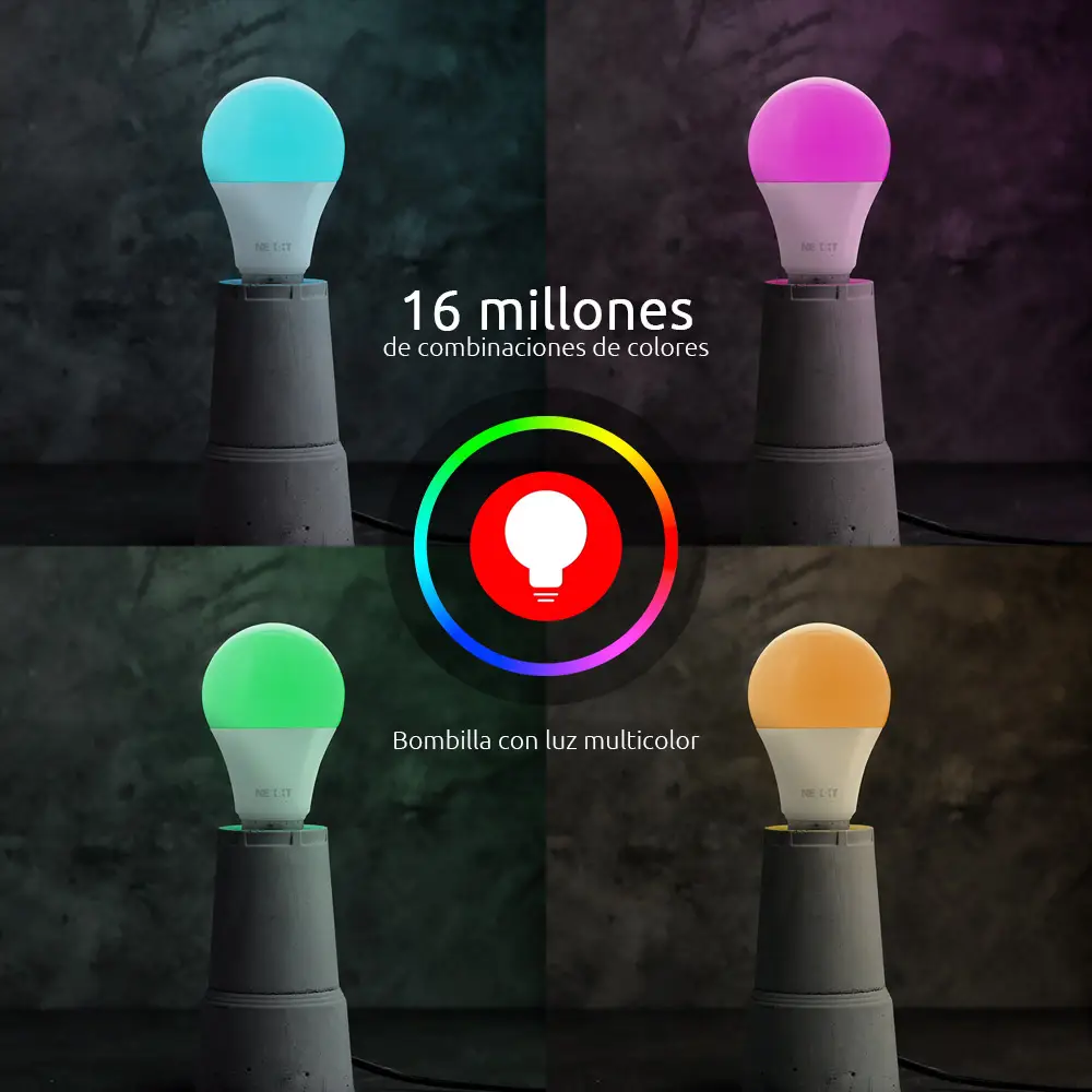 Bombilla LED inteligente Wi-Fi 110V – A19 – NHB-C110 2PK (4)