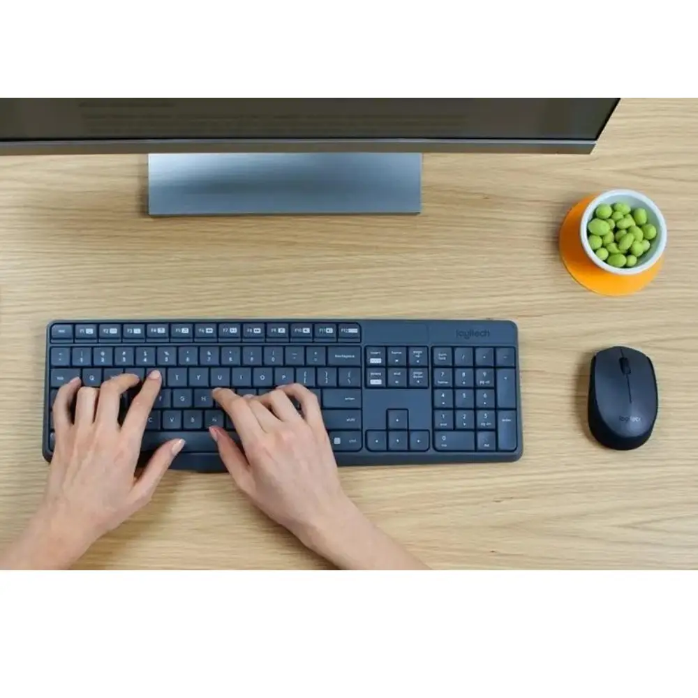 Combo Teclado y Mouse Logitech MK235 Inalámbrico Color Negro (1)