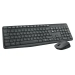 Combo Teclado y Mouse Logitech MK235 Inalámbrico Color Negro