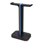 Yurei _Soporte doble para Auriculares con Luz RGB y 2 Puertos USB