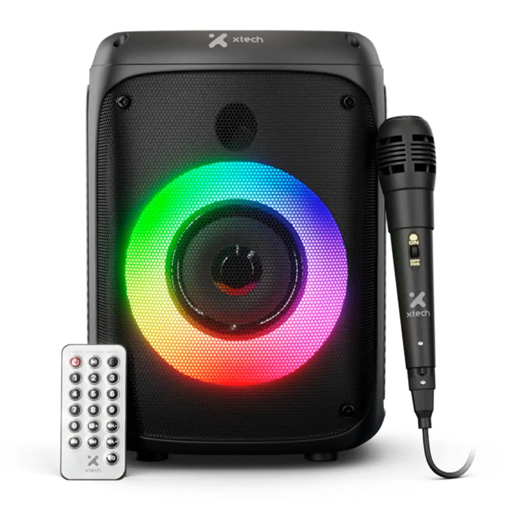SonicBloom _ Parlante inalámbrico portátil con luces LED y micrófono XTS-661